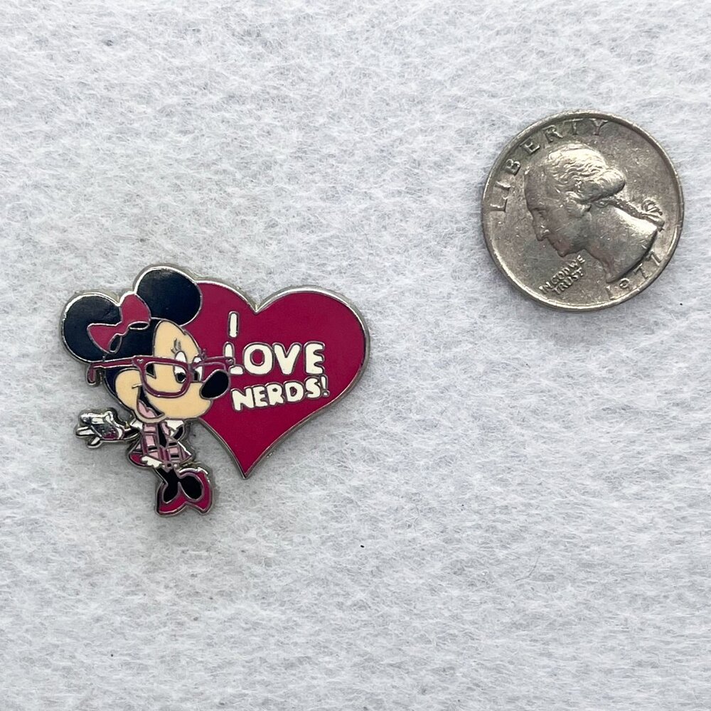 🔮 5/$25 Disney Nerds Rock! I‎ Love Nerds Minnie Mouse Pin - Picture 2 of 3